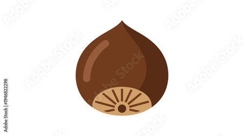 A simple, stylized chestnut vector illustration, perfect for autumn-themed designs, food blogs, or seasonal promotions. Clean and versatile graphic element.