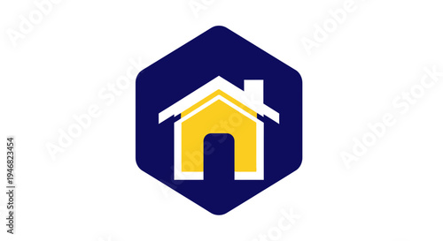 Geometric Home Icon: Abstract Illustration for Real Estate, Property, and Housing Concepts