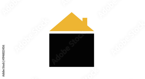 Geometric Home Icon Against a White Backdrop Suitable for Real Estate or Property Concepts