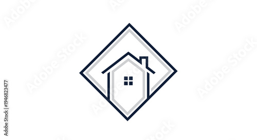 Geometric Home Logo Design With Modern Minimalist Lines and Diamond Shapes Graphic Concept