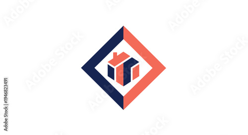Geometric Home Symbol Representing Real Estate, Architecture, And Modern Design Concept