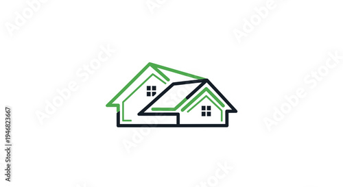 Geometric Representation of Modern Houses Perfect For Real Estate and Architectural Designs