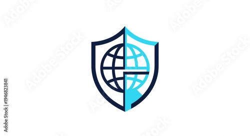 Global Data Protection: A Shield Symbolizing Worldwide Network Security Solutions