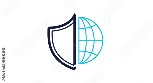 Global Data Protection Concept Illustrating Security and Worldwide Connectivity Design