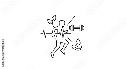 Healthy Lifestyle Icon Representing Fitness and Wellness.