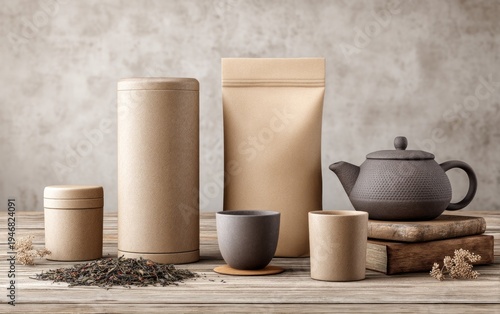 Cylindrical Tea Packaging Mockup in Natural Setting