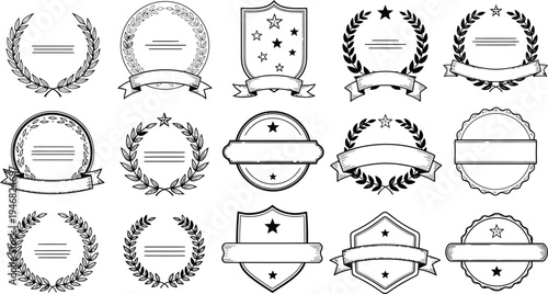 Collection of vintage and modern label designs