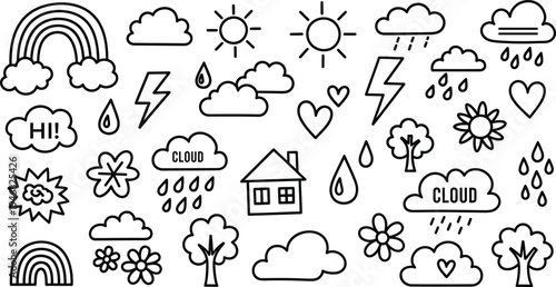 Weather and nature icons set