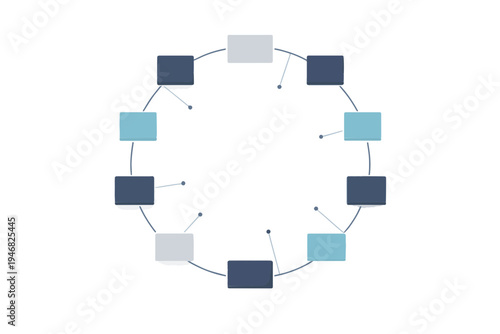 Modular Circular Platform Ecosystem – Minimal Digital System Vector