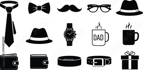Fashion and accessories icons for men