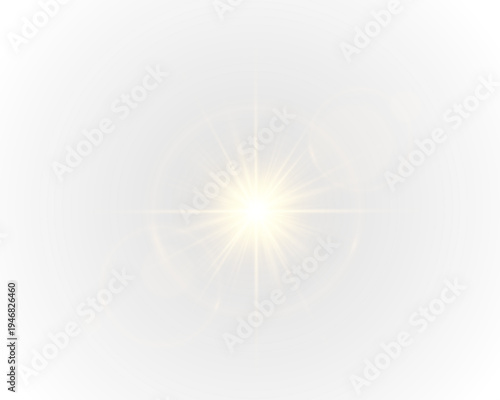 Yellow sun glow shines with sparkling star particles and radiant light waves. Soft reflections appear around the shining center. Warm luminous flare spreads gentle brightness.
