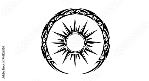 Tribal Sun Tattoo Design