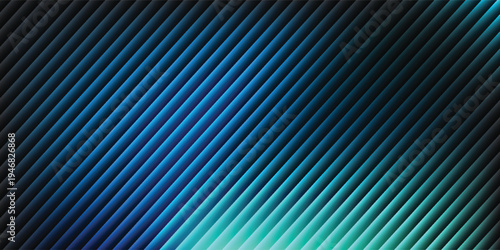 Futuristic neon texture with vibrant shades of blue green gradients and bright smooth fluted vertical lines. Bold dynamic design blending smooth tones and radiant colors for modern visual art project