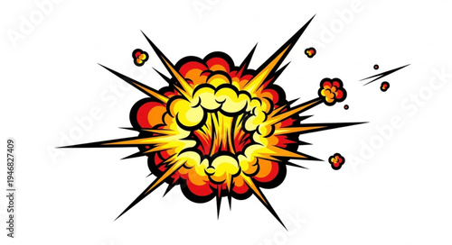 Explosion Comic Book Style Illustration.