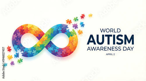 Wallpaper Mural Colorful Infinity Puzzle Ribbon for World Autism Awareness Day April 2 Torontodigital.ca