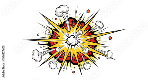 Explosion Comic Book Style Illustration.