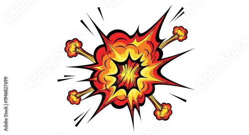 Explosion Comic Book Style Illustration.