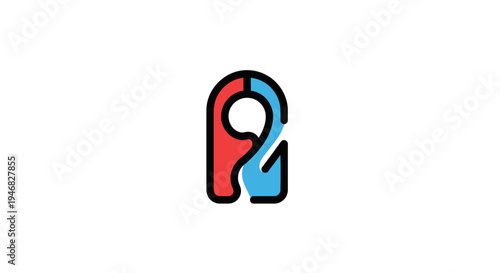 Abstract illustration of a creative door hanger design with a blend of colors and shapes