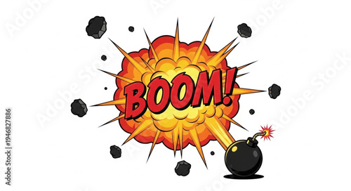Explosion Comic Bomb Blast Effect.
