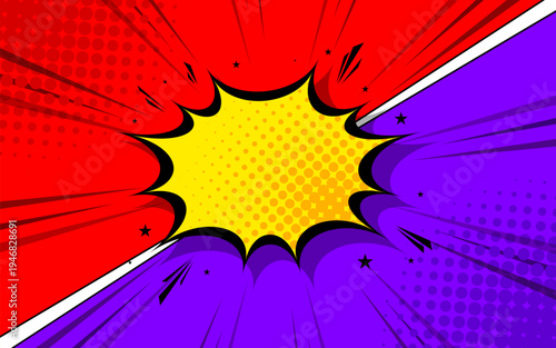 Comic versus fight template background. Vector illustration.