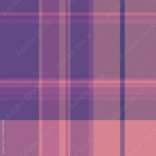 Calm tartan pattern vector, collage textile background check. Carnival seamless texture fabric plaid in red and indigo colors.