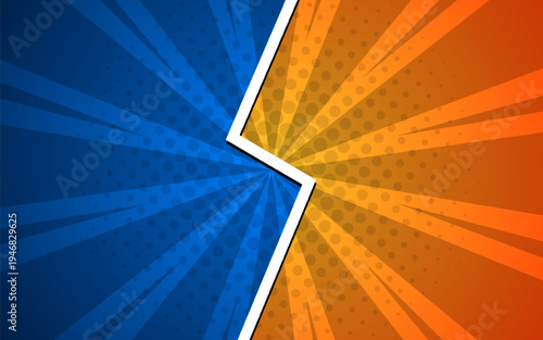 Comic cartoon versus background design.