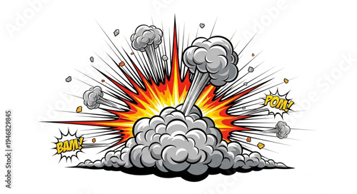 Explosion Comic Book Style Illustration.