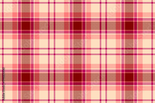 Loft seamless background pattern, tradition check textile fabric. Ornate plaid texture vector tartan in bisque and red colors.
