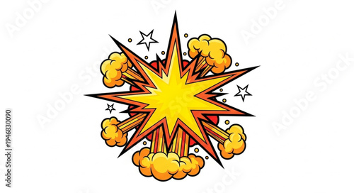Explosion Comic Book Style Illustration.