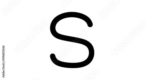 Bold black letter 'S' against a blank white backdrop: a simplistic design