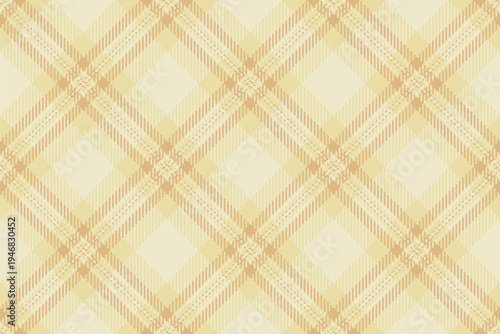 Manufacture background tartan textile, filigree plaid fabric seamless. Wallpaper pattern check texture vector in light and amber colors.
