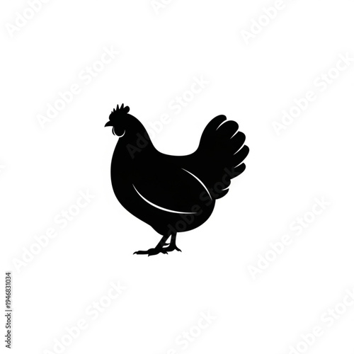 Black silhouette of a standing rooster