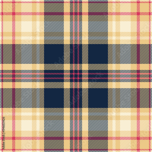 Royalty plaid background seamless, gift pattern vector fabric. Display texture textile check tartan in amber and dark colors.