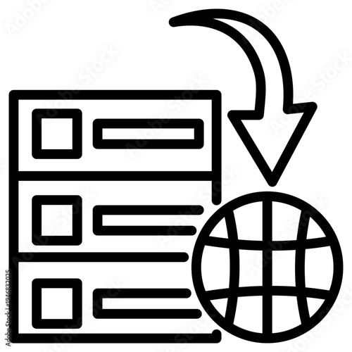 Obraz na plátně Server Outline Icon
