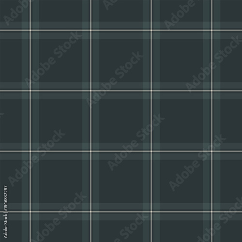 Direct texture fabric textile, present background pattern seamless. Graph plaid vector tartan check in dark and neutral grey colors.