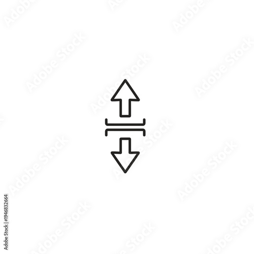 Vertical Resize Arrows Icon with Split Line Graphic