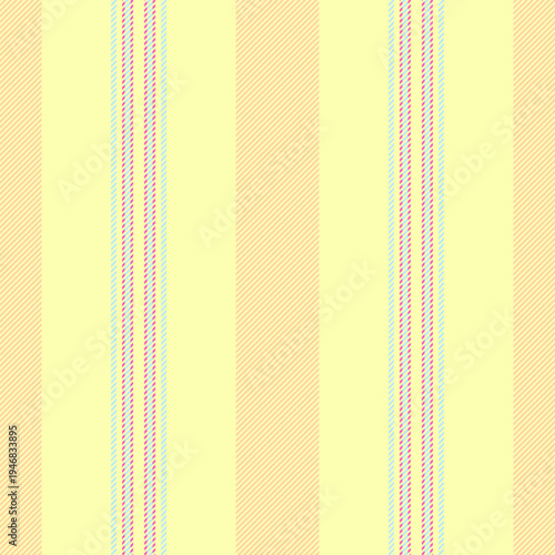 Tnspiration seamless lines fabric, sexual textile pattern vertical. Hite background stripe vector texture in light and orange colors.