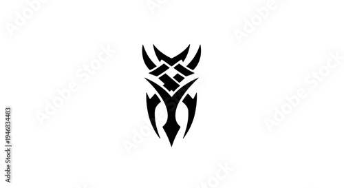 tribal tattoo design, abstract black symbol, isolated on white background