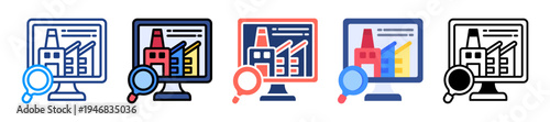 Factory Monitoring Icon Sheet Multiple Style Collection 