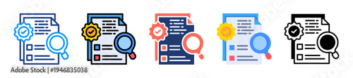 Quality Control Icon Sheet Multiple Style Collection 