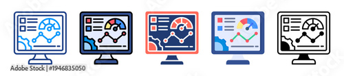 Performance Monitor Icon Sheet Multiple Style Collection 