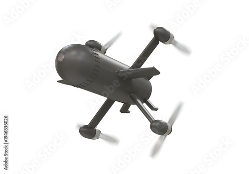 Vertical Take-off Interceptor Drone Concept - 3D rendering