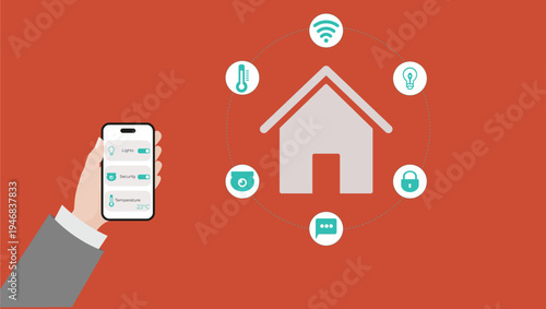 Smart home system. Home automation technology Connected house concept	