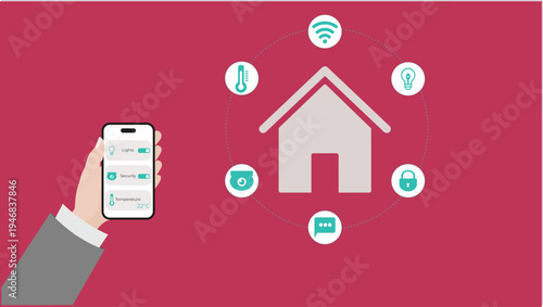 Smart home system. Home automation technology Connected house concept	