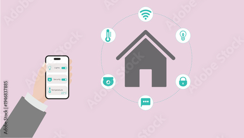 Smart home system. Home automation technology Connected house concept	