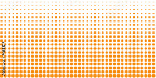 Abstract orange halftone dots gradient background with circles pattern for modern pop art design. vector illustration