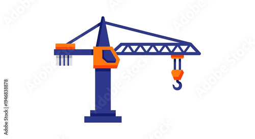 Stylized Industrial Tower Crane Icon