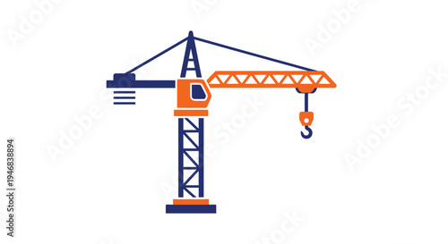 Modern Tower Crane Vector Icon