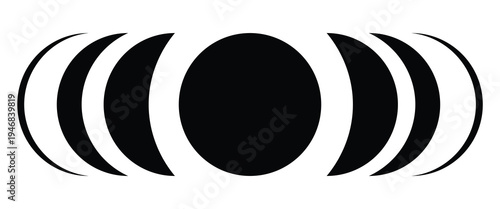 Moon phases flat icon illustration isolated on white background.eps10