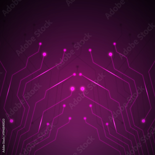 Futuristic Neon Circuit Technology Background, Glowing Cyber Circuit Board Technology Wallpaper, Abstract Pink Digital Network Tech Background, Modern AI Data Network Neon Tech Background